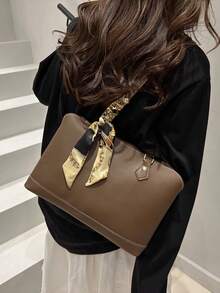 全新奢华别致设计百搭女士单肩托特包 - 棕色 - 查看 4