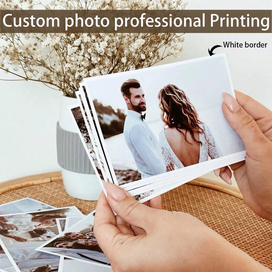 Custom Photos - White Border Photo Printing - Personalized Photo Customization - Standard Size Glossy Photos - Capture Precious Moments - Frameless - Multiple Sizes And Quantities Available - Family Photo Anniversary Gifts, Wedding Albums, Custom Photo Cards, Photo Printing, Personalized Glossy Room Decor - White Border - View 1