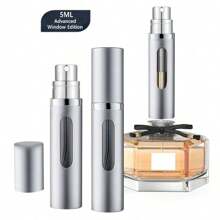 1 件精心设计的香水喷雾瓶,便携式可再填充雾化器,底部填充迷你旅行香水瓶,循环香水醒酒器,泵直接从底部填充,无需取下盖子,100%纯玻璃内瓶,带有可视窗口,可轻松检查剩余香水,5ml / 8ml / 10ml 可选 - 彩色 - 查看 23