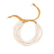 1pc 6-Layer Faux Pearl Bracelet, Multilayer Beaded Adjustable Bracelet, Fashionable Accessory For Women