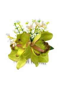 新款波西米亚风仿兰花发梳，沙滩度假新娘发饰，梳子，发梳，侧梳，发饰，学习用品，头部饰品 - 彩色 - 查看 14