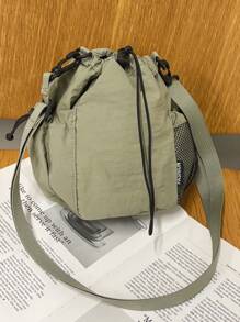 女士斜挎水桶包，全新简约百搭设计，时尚小巧，适合外出旅行，可装手机、钥匙、水瓶，度假必备 - 彩色 - 查看 12