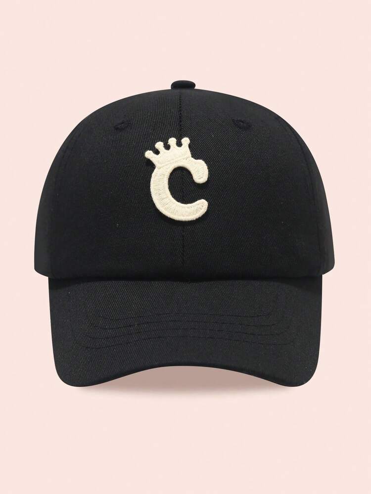 1 Pieza Gorra de béisbol con estampa de 26 letras para mujer/hombre, sombrero para protección solar para uso diario al aire libre, protección UV - Corona soluble en agua - Añade 16