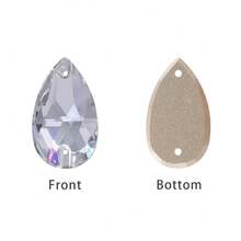 Handmade Double-Hole Teardrop Shaped High-Quality Glass Rhinestones Cabochons, Multi-Sizes & Colors For DIY Clothing, Home Decor, Jewelry Making - Multicolor - View 13