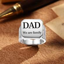 1 pieza Anillo de sello con foto grabada personalizada | Anillo colgante con foto personalizada | Regalo conmemorativo para el Día del Padre/Cumpleaños | Anillo con foto de pareja - Multicolor - Ver 6
