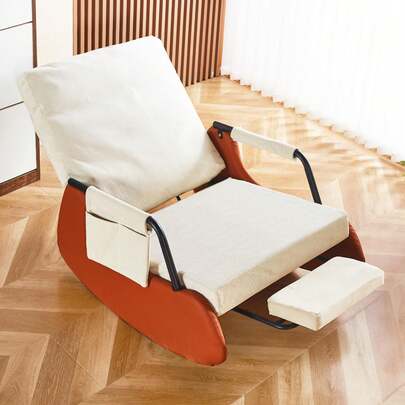 T-ZBDZ Comoda sedia a dondolo con poggiapiedi estensibile e schienale regolabile, ideale per casa e balcone