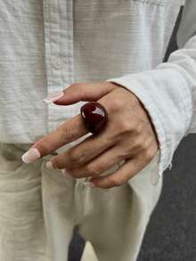 Bộ 1/4 chiếc nhẫn charm nhựa cong, phong cách đường phố sang trọng, thích hợp đeo hàng ngày, quà tặng trang sức kim loại cong đa năng cho nữ và các cặp đôi trong dịp lễ (Chất liệu và màu sắc của nhẫn có thể khác nhau tùy sản phẩm thực tế). - nhẫn - Xem 18