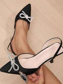 Women's Black Square Toe Stiletto High Heel Sandals, Stylish Versatile Sexy Formal Party Dress Shoes Valentines - 黑色 - 查看 2