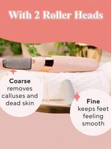 Electric Foot Remover, Rechargeable Dead Skin Remover, Foot Scrubber, Pedicure Knife, Accessories 2 Coarse And Fine Grinding Heads, 1 Charging Cable, 1 Cleaning Brush - Multicolor - View 5