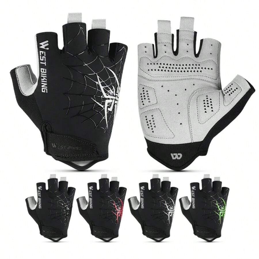 Gloves de seda de hielo con dedo corto de verano, dedos medios Glovos para exteriores, transpirables, antideslizantes Equipo de Globos - Multicolor - Ver 1