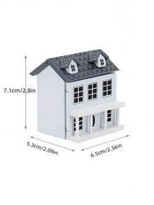 1 Stück Puppenhaus Miniatur Villa, ein kleines Haus zum Spielen, eine süße und winzige Villa mit rosa und blauen Wänden und grauem Dach. Mini Haus Aufbewahrung und Dekoration, ein tolles Geschenk für Miniatur-Enthusiasten. Modell Miniatur Szenen, Spielzeug Haus