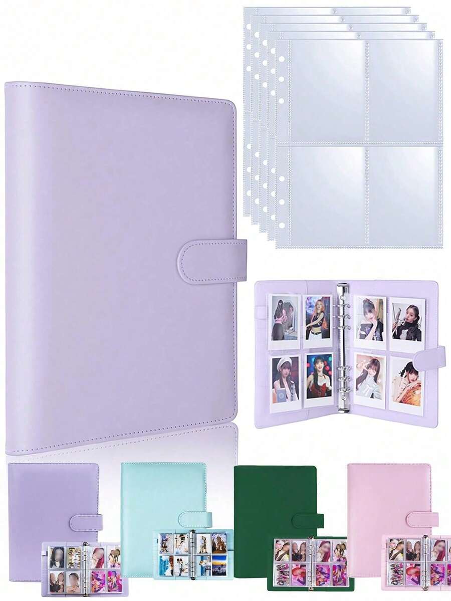 1 chiếc bao đựng ảnh A5, bìa đựng ảnh bằng da PU dành cho người sưu tầm, có 25 khe đựng thẻ, dụng cụ lưu trữ ảnh thần tượng. - Nhiều màu - Xem 1