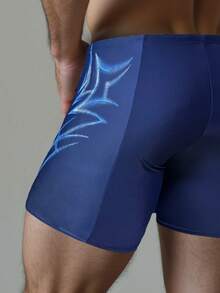 最新款户外运动休闲度假男士及膝泳裤，高弹力高品质泳装 - 藏蓝色 - 查看 3