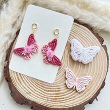 Set Pemotong Tanah Liat Lunak Berbentuk Kupu-kupu Gaya Bohemian - Kit Pembuatan Perhiasan Kupu-kupu Resin yang Indah, Dilengkapi dengan Alat Plastik Tahan Lama, Cocok untuk Pembuatan Anting dan Kerajinan DIY, Ideal untuk Dekorasi Buatan Tangan dan Pembuatan Perhiasan | Pola Kupu-kupu yang Cerah | Alat Plastik Tahan Lama, Dekorasi Kupu-kupu - Butterfly - View 5