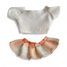 (Doll Clothes Only) 10cm Doll Outfit OB-11 JK Skirt, Labobo Clothes, Twist Stick, Small Bear LBB Plush Doll T-Shirt Dress Cheap Set - Multicolor - View 5