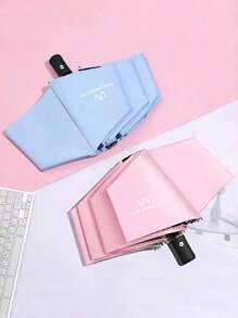 Mini Folding Automatic Umbrella Anti UV Rain Sun Umbrella Fashion Portable Windproof Light Women Men Parasol Umbrella,Casual Use, Travel, And Outdoor Activitiesumbrella Sun Protection Outdoor Shade Cute Umbrella For Campervan Girl Women Boy Man Travel Essential Folding , Safety Waterproof Lightweight Teacher Mom Father Christmas Gifts Portable Transparent Mini Pocke T For Women Men For School,Office,Household,Travel, Back To School Supplies - Multicolor - View 4