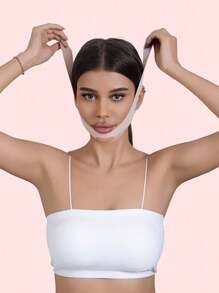 1pc Pink Thin Elastic Women's Face Sleeping Face Mask Strap, Suitable For Everyday Wear