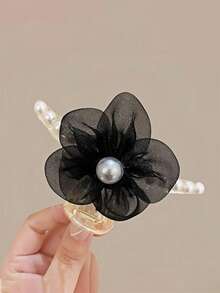 发夹 1 件韩国优雅珍珠花发夹，高端时尚别致的发饰，温柔甜美的设计适合外出、度假、约会和拍照发饰优雅爪夹，学校用品，大学 - 彩色 - 查看 7