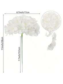 8 件白色绣球花人造花，带茎仿绣球花人造花头，适用于婚礼新娘订婚装饰、单身派对生日周年派对用品、美学房间装饰、家居装饰