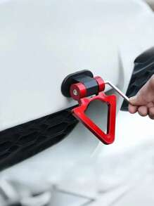 1 件通用汽车和 SUV 拖车钩，赛车风格三角轨道设计，耐用 PC 材料，汽车配件，适合多种车辆，外部挡泥板夹