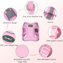 1 pieza Arnés reflectante y transpirable de malla para mascotas pequeñas y medianas