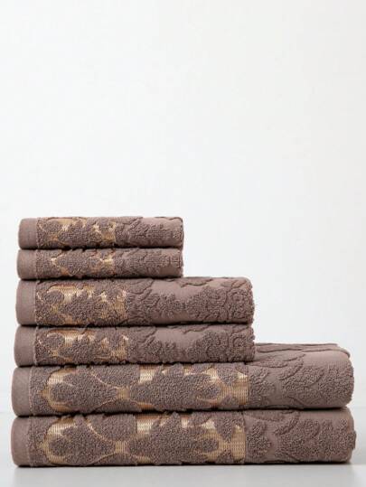 1 pieza Toalla de baño marrón simple y ligera, de 70*140cm con patrón de jacquard floral, adecuada para adultos, natación, baño, cocina, lavado de cara, toalla de mano de 34*74cm o 34*34cm pañuelo, de secado rápido, absorbente, suave, adecuada para baño, cocina, viaje, regalo de vacaciones, gimnasio, playa, hotel, salón, toallas de ducha al aire libre para salón de belleza, hotel, deportes, artículos esenciales para el hogar, toalla, cuidado de la piel