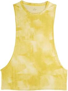 Men's Sleeveless Muscle Stringer Tank Top Cut Open Gym Training Bodybuilding Vest Shirts-2025 - 黃色 - 查看 9