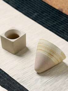 1 Set 100ml Creative Retro Ceramic Espresso Coffee Cup Rough Pottery Tea Cup Japanese Latte Pull Flower Porcelain Cup Household With Base Stoneware Personal New Pottery Mug School Supplies Back To School - Beige - View 12