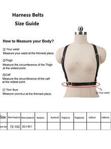 Leather Wide Belt,Punk Fashion Harness Belts, Accessories For Party Dating Leather Harness Belt For Women - Black - View 4