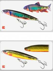 2 peças - MEREDITH MINNOW 100F 14g Isca de Peixe Flutuante com Agitação em Garrafa, 24 Cores, Isca de Peixe MINNOW, Isca Dura de Alta Qualidade, Profundidade Profissional 0,8-1,0m, Isca Falsa/Acessórios de Pesca