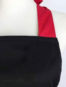 Black Lace Flirty Apron With Pocket, Retro Cooking Aprons Women - 黑色蕾絲 - 查看 7