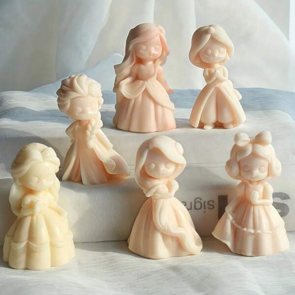 DIY Girl Doll Silicone Mold 3D Princess Statue Resin Crafts Plaster Mold Cute Doll Candle Soap Chocolate Ice Cube Baking Tools