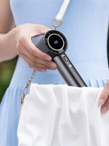 Stay Cool On-The-Go: Small Handheld USB Rechargeable Fan - Portable & Charging For Students & Office Desk Portable Fan Cute Handheld Fan Battery Operated Lightweight Small Personal Fan For Stylish Girl Kids Women Men Outdoor Travel Camping Handheld Fan Portable Fan, 5-Speed Fan, LED Display Screen, Personal Mini Travel Fan With Backup Power Supply, USB Foldable Female Electric Fan