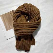 1 Stück gestrickter Schal für Frauen, vielseitiger, dicker warmer Schal, hochwertige unisex Halswärmerin mit zufälligen Logos, geeignet für Herbst/Winter