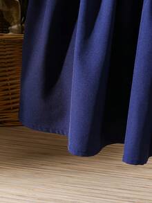 1 件女童时尚条纹蝴蝶结荷叶边长袖连衣裙