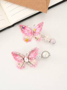 全新甜美、闪亮、奢华、闪亮、耀眼水钻蝴蝶发夹，可爱鸭嘴设计，装扮甜美头饰，女士甜美头饰，适合节日、婚礼、派对、舞会、生日礼物，爪夹、发夹、发夹、发夹、发夹、学校用品