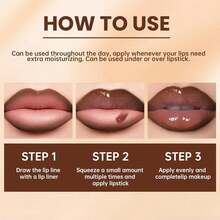 Lip Liner And Gloss Set, Dark Brown Plumping Lip Liner Lip Pencil Moisturizing Lightweight Lip Gloss Lip Combo, High Shine Glossy Lip Tint Lip Stain Makeup Long Lasting Lip Care For Women - 01 nâu nhạt - Xem 6