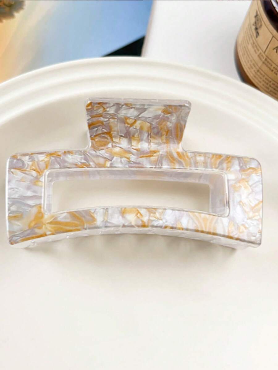 1件套醋酸纤维多色方形中号简约发夹，适合日常佩戴。新款豹纹发夹，欧美时尚方形镂空爪夹，独特优雅的女士发夹，秋季配饰