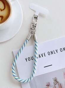 1 件彩色手工手机挂绳，创意涤纶腕带手机挂饰