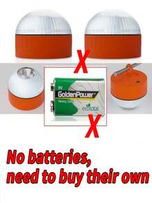 LED汽车应急灯手电筒磁感应频闪灯道路事故灯警示灯配件 - 白黃 - 查看 4