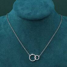 1 件简约不对称双环锁骨链