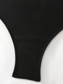 Fashionable Ruched Back Women's Bikini Bottom, Versatile For Spring/Summer Vacation, Music Festival, Party And Other Occasions - Black - View 5