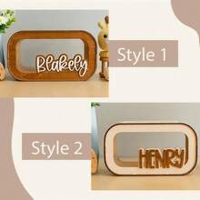 1pc Customized Piggy Bank - Wooden Cash Box, Engravable, Suitable As Gift, Children's Room Decor, Perfect For Christmas, Housewarming, Birthday, Easter, Thanksgiving And Other Special Occasions - Multicolor - View 3