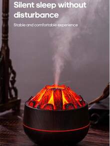 USB Powered Portable Simulated Charcoal Flame Humidifier, Aromatherapy Essential Oil Diffuser, Air Humidifier Ambient Light, Great For School Dorm Homes And Offices, Study Rooms, Yoga Rooms, Single Room Desktop Diffusers, Perfect Christmas Or Valentine's Day Gift! - 黑色 - 查看 7