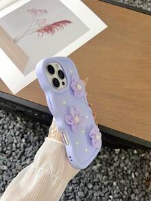 花形手机壳适用于三星 Galaxy S25、S24、S24Plus/S24+、S24Ultra、S24FE、S20、S21、S22、S23 可爱手机壳，适用于 11/11 Pro Max/12 Pro/12 Pro Max/13/13 Pro Max/14/14 Pro/14 Pro/15 Pro Max/16 Pro Max iPhone16E 硅胶手机壳防水防震防摔防刮 - 紫色 - 查看 3