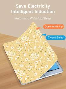 Kingsung 柔和黄色雏菊图案平板电脑保护套，清新花卉图案，兼容 iPad 9.7/10.2/10.5/10.9/12.9/Pro 11（第十代）、Galaxy Tab S6 Lite 10.4、Kindle Paperwhite 第十二代（2024 年）、Kindle 第十一代（2022 年），防震，带智能支架/自动唤醒/睡眠功能 - 彩色 - 查看 5