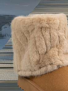 Nuevas botas de invierno de moda de caña alta, botas de nieve para mujer de talla grande con cuello esponjoso y cierre deslizante en color camello, con suela gruesa y plataforma, forro térmico, casual y cálidas, antideslizantes, de tacón medio cómodo. Talla grande.