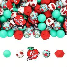 25pcs 15mm Round Silicone Beads, DIY Craft Materials - Teacher's Day And Back To School Gift Set, Suitable For Pens, Necklaces, Key Chains, Birthday, Holiday, Father's Day, Mother's Day Gifts - Campus Series - View 12