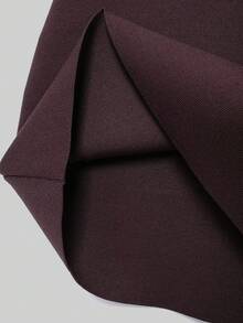 Women's Fashion Slim High Waist Belt Knitwear Mini Skirt - Brown - View 4