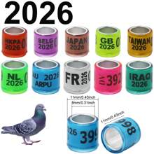 20pcs 2026 Multicolor Pigeon Foot Ring Aluminum Plastic Bird Leg Rings Sign Rings With Letter Number For Pet Bird Fly Race Identification Tracking Training Foot Ring